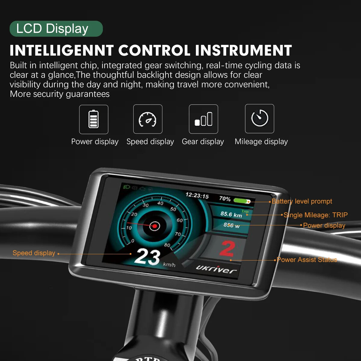 Electric Bike Sinewave 3 Mode Controller 17A 26A 30A 40A with Color UKC1 Display