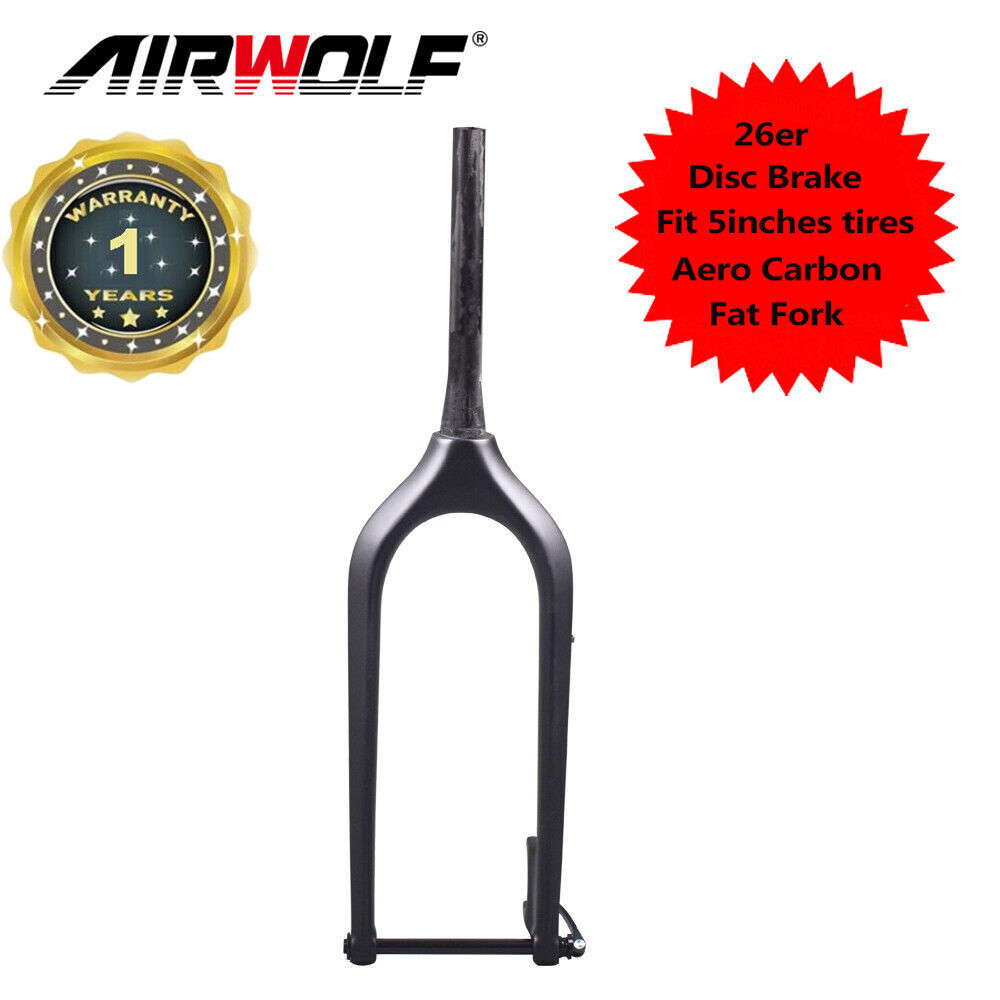 26er Carbon Fat Bike Fork Snow Beach MTB Bicycle Tapered Forks Fit 5.0″ Tire