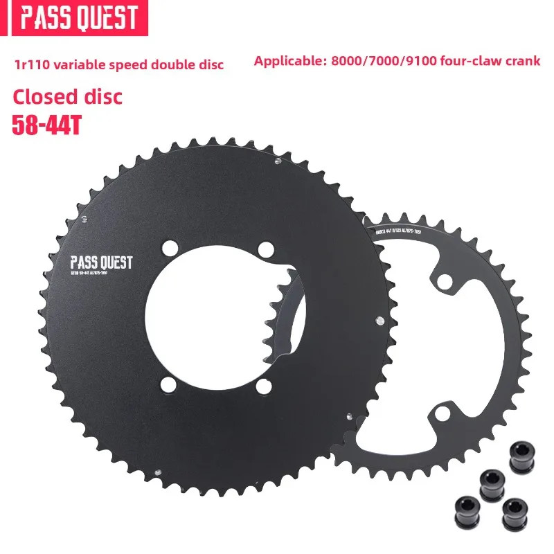 Road Bike 110BCD D 4 Bolts Round 2x Double Chainring 56-42T for DURA-ACE R9100
