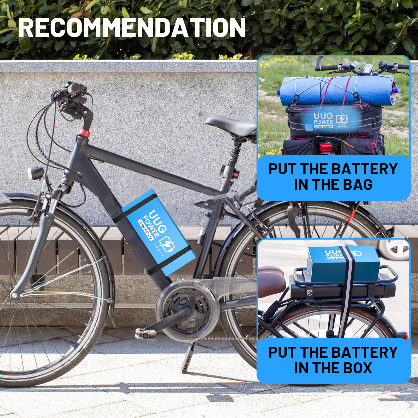 UUG 48V 36V 10Ah Ebike Lithium Battery Pack for Electric Bike US