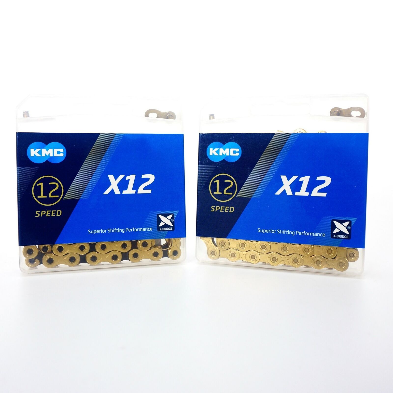 KMC X12 12-Speed Silver / Gold / gold black links Ti MTB Ketten 126L fit Shimano
