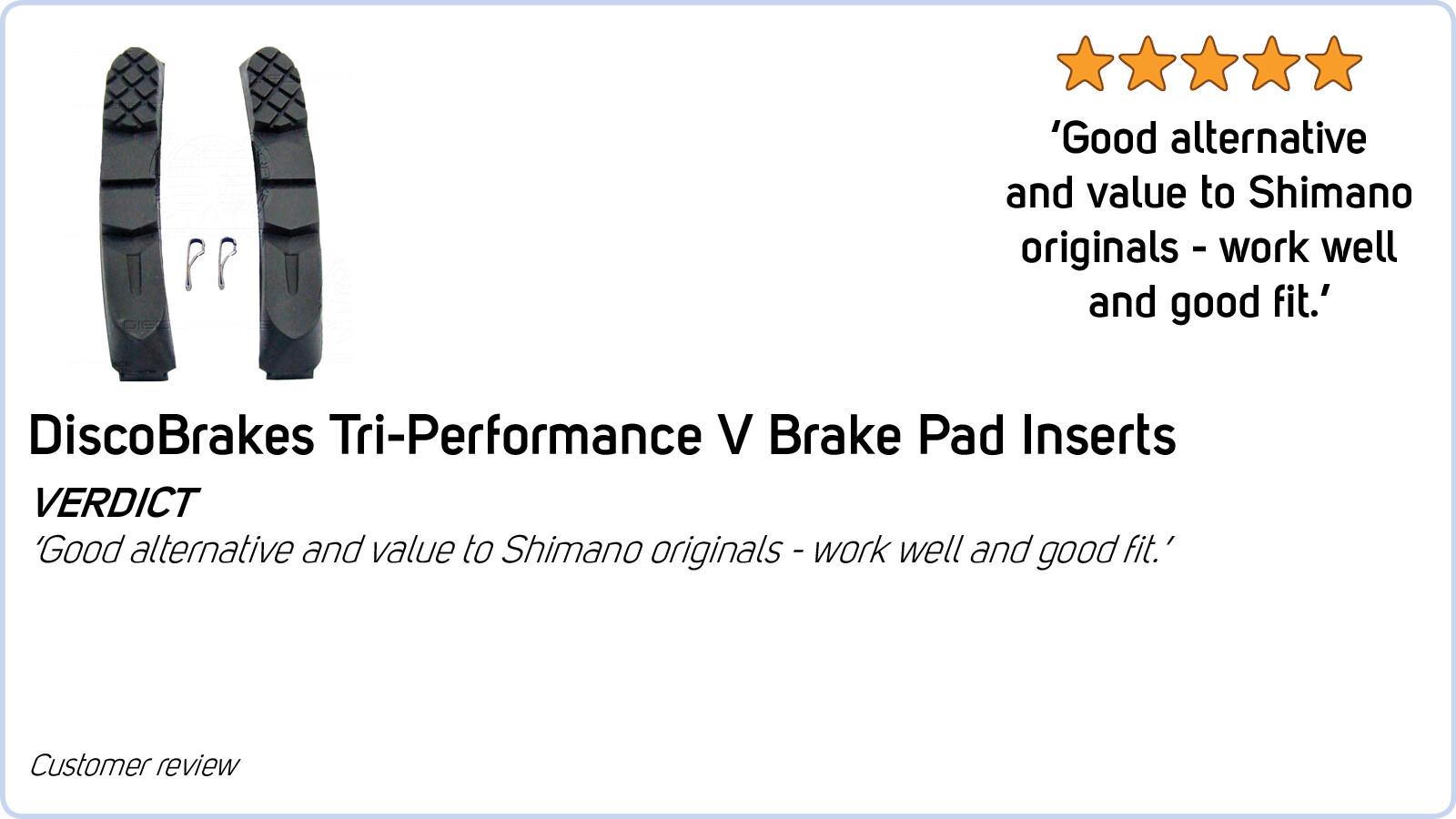 Replacement Black Tri-Performance Pads for V Brakes Shimano XTR XT SRAM Avid LX