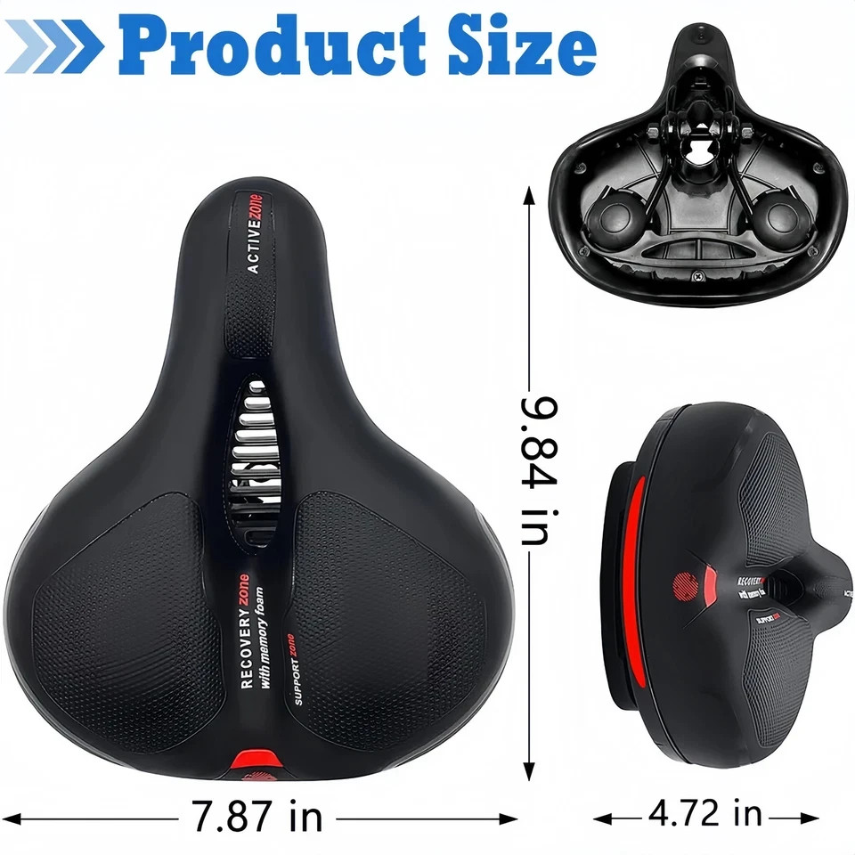 For bike Extra Wide Big Bum Bike Saddle Seat Bicycle Gel Pad Soft Comfort US