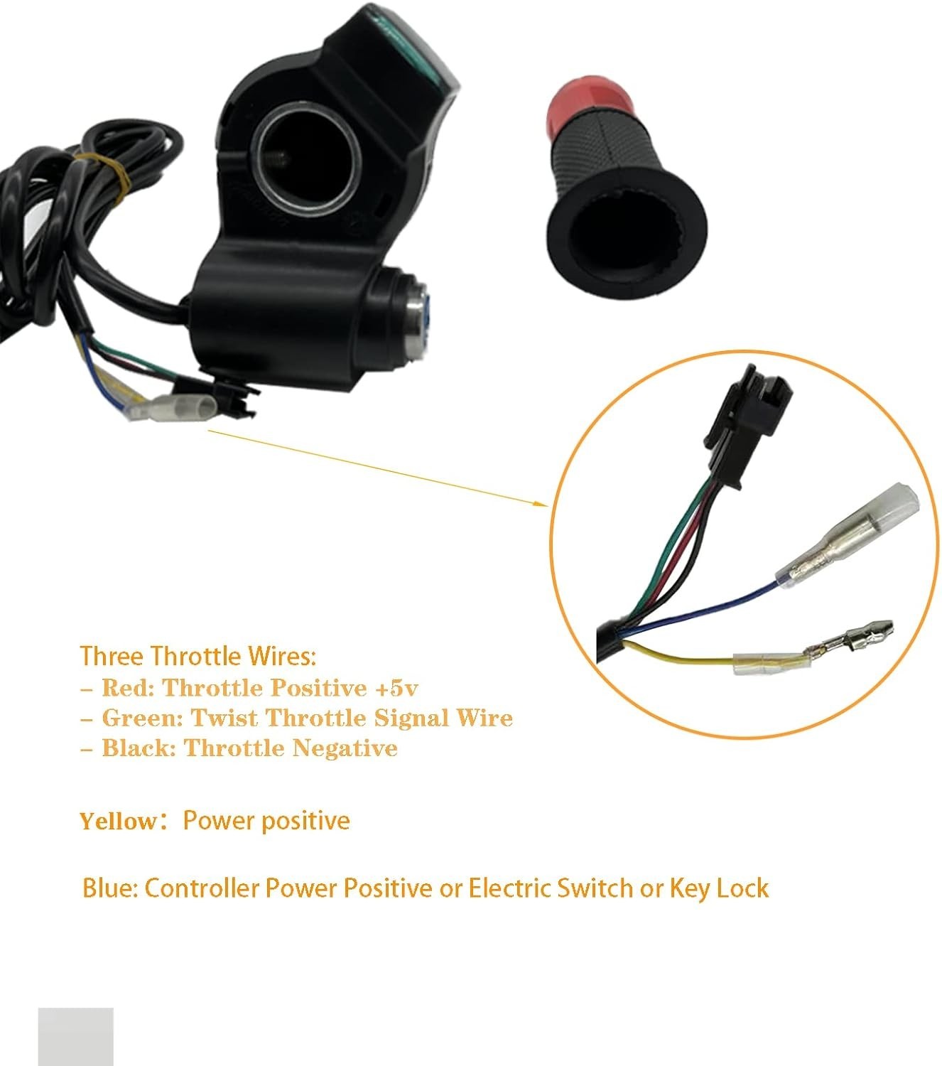 1 Pair EBike Throttle Grip, Universal Electric Bicycle Scooter Twist Handleba…