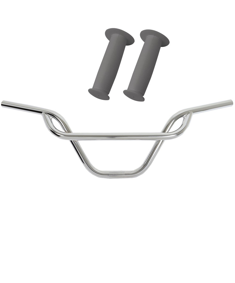 PRO+ 325 Chrome Handlebar & Red Mushroom Grips