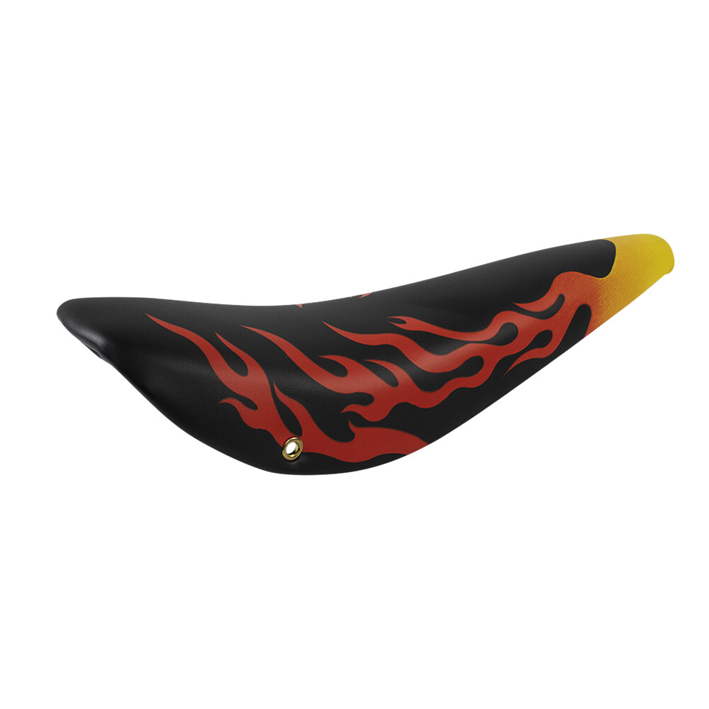 ENIX Lowrider Classic 20″ Banana Saddle Black With Red Flames