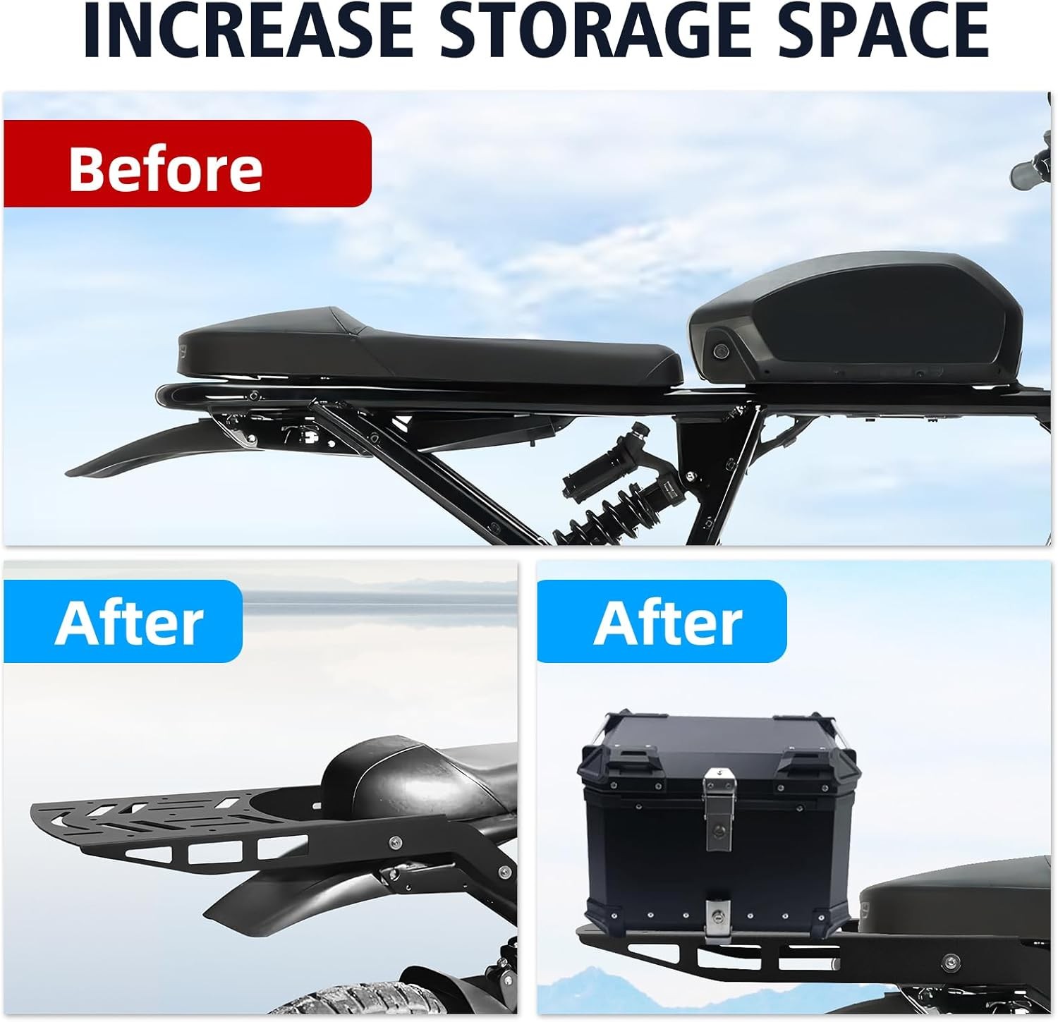 Rear Rack Bike Cargo Rack Aluminum for Super 73 Z/S