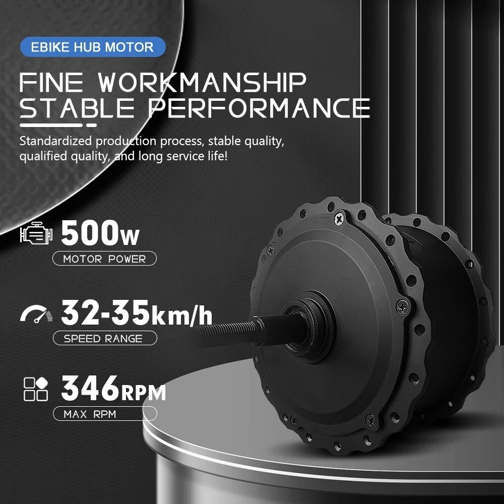 20 26inch Snow Electric Bike 36V48V 500W Rear Rotate 4.0Fat Tire Hub Motor Wheel
