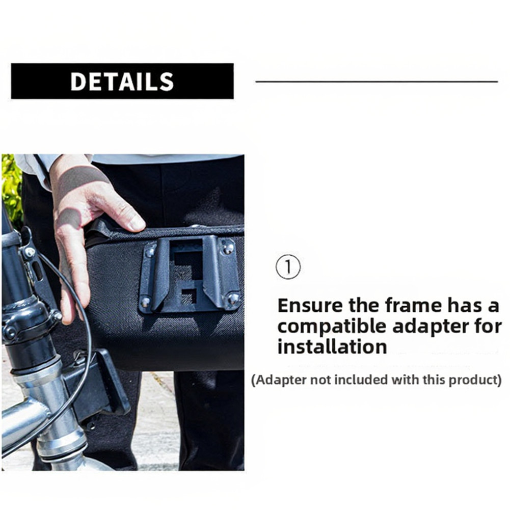 Black Folding Bike Handlebar Bag EVA Hard Shell Front 27 cm x 14 cm x 14 cm