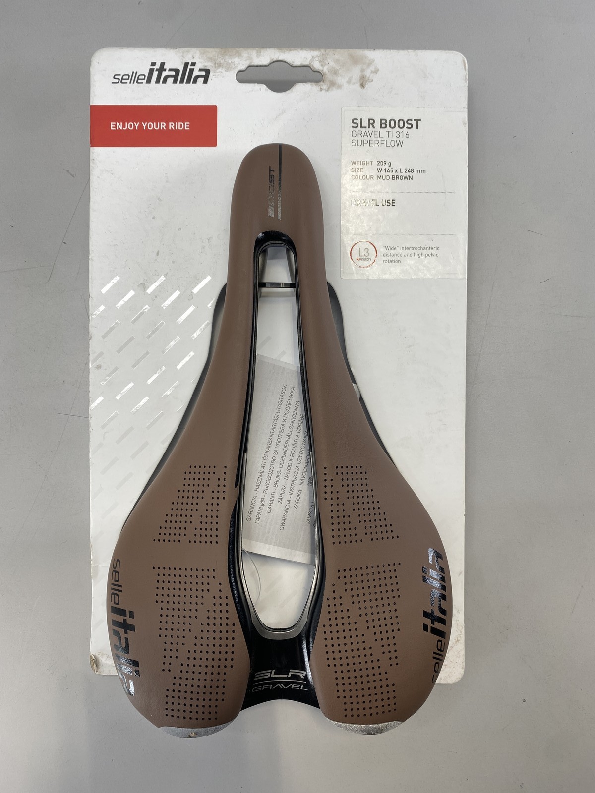 Selle Italia SLR Boost Gravel Ti316 Superflow L3- Mud Brown