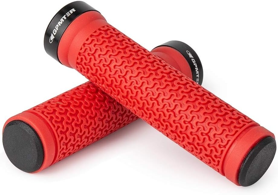 Bike Handlebar Grips, Single Lock, Rubber, Non-Slip, Ergonomic, 131mm