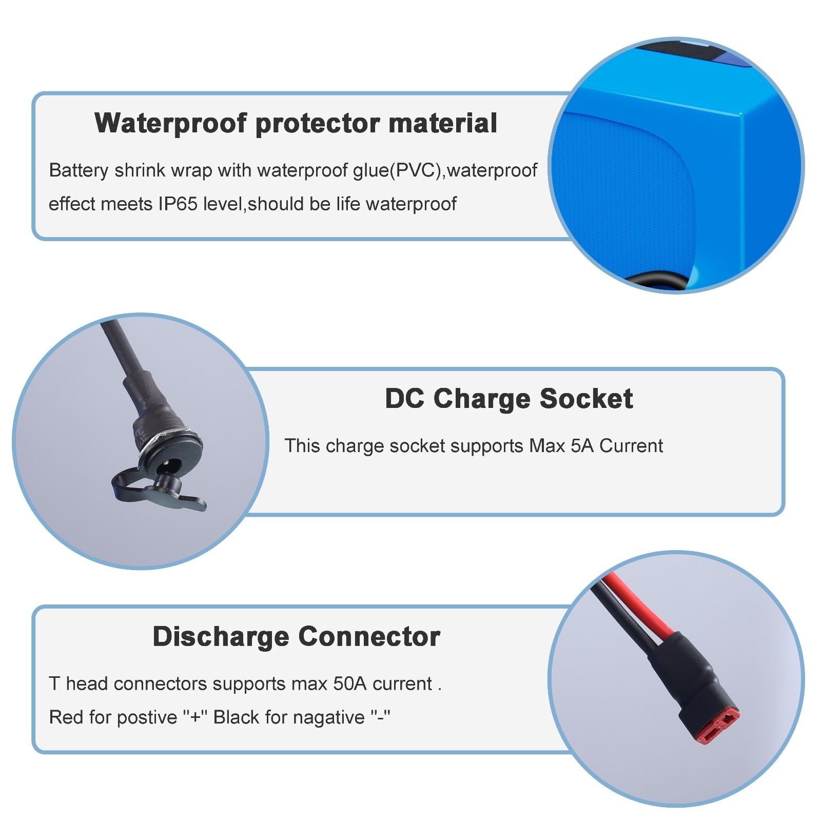 48V 10Ah Bike Lithium Battery w/ XT60 Plug 30A BMS Electric Bicycle 750W Motors