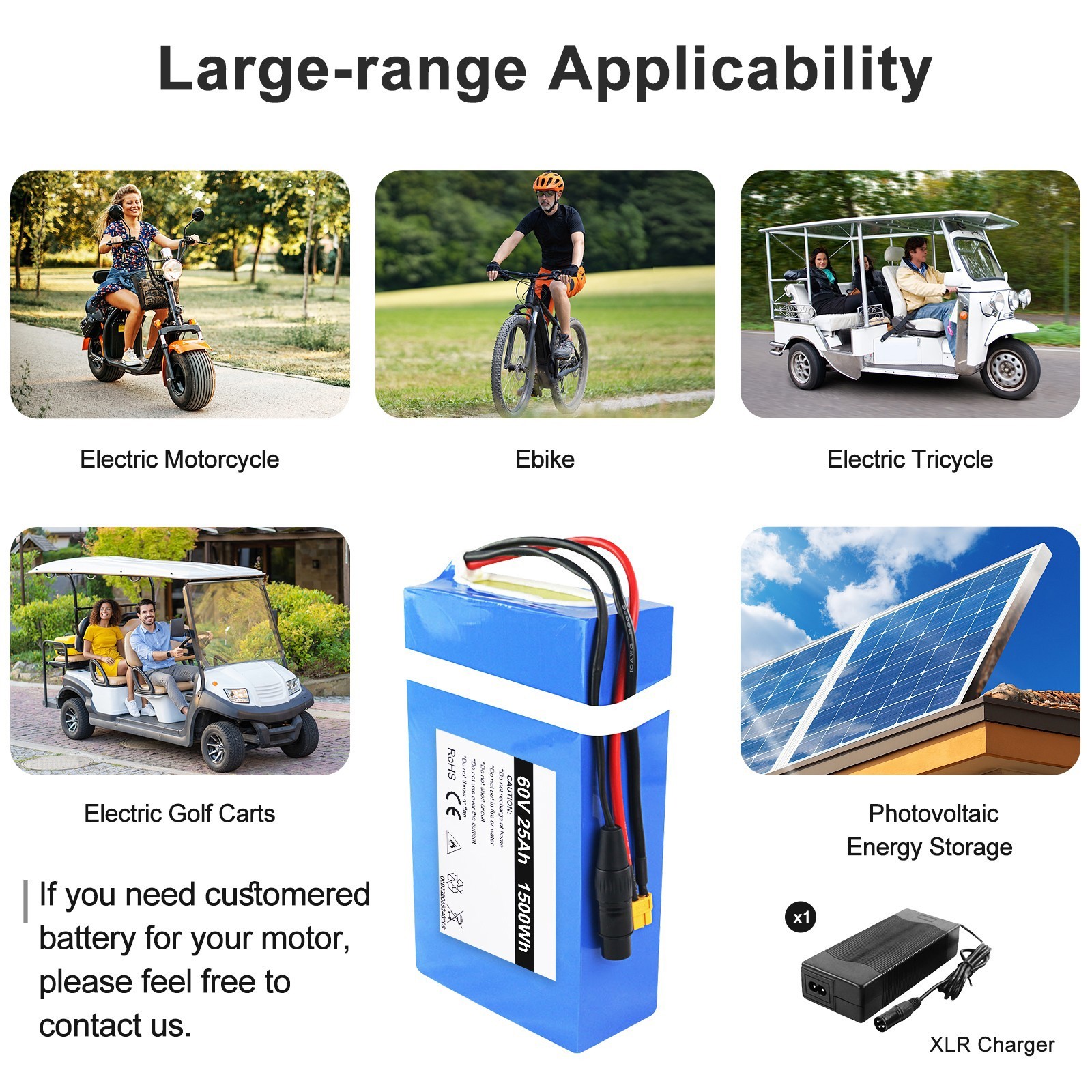UPP ebike battery 40Ah 72V 60V 52V 48V Lithium Battery 100Abms for 0~5000W Motor