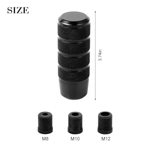 95mm/3.74″ Car Shifter Knob, Aluminum Weighted Gear Shift Manual Knob Black