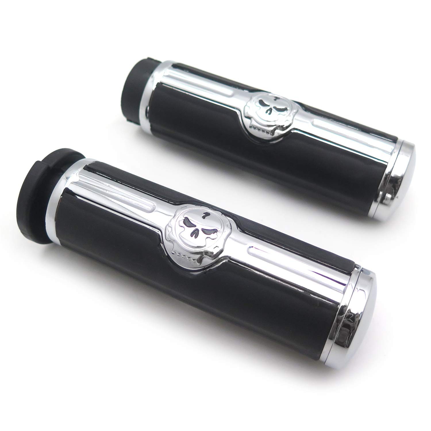 XKMT-Chromed Handlebar Skull Grips to Compatible Adult, Same as picture shown