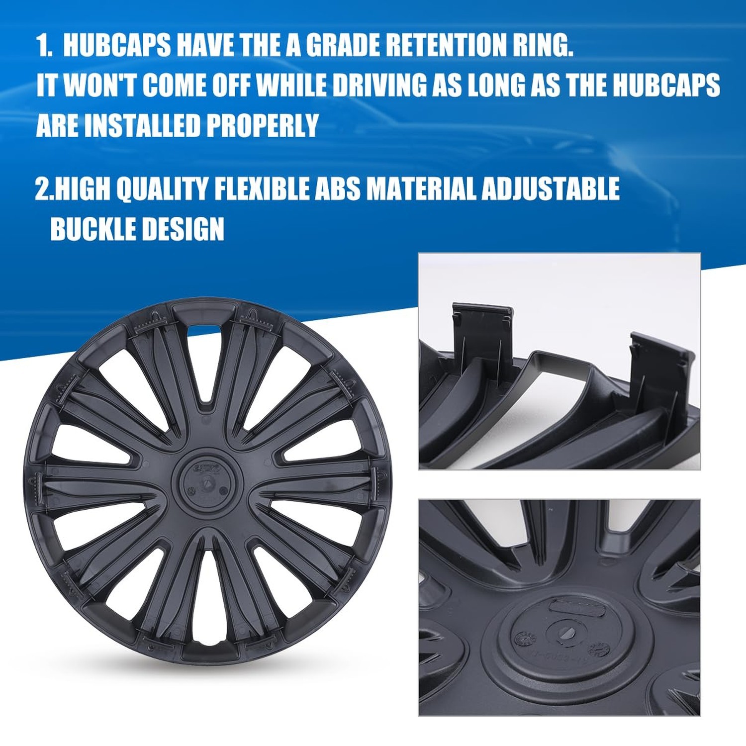 13 Inch Automotive Hubcap Wheel Tire Covers Accessories Snap On Auto Tire Uni…