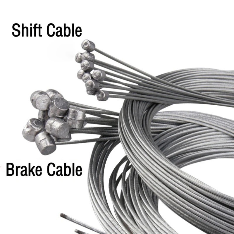 5PCS Bicycle Brake Shift Cable 1.7/2M MTB Road Bike Gear Wire Steel Line