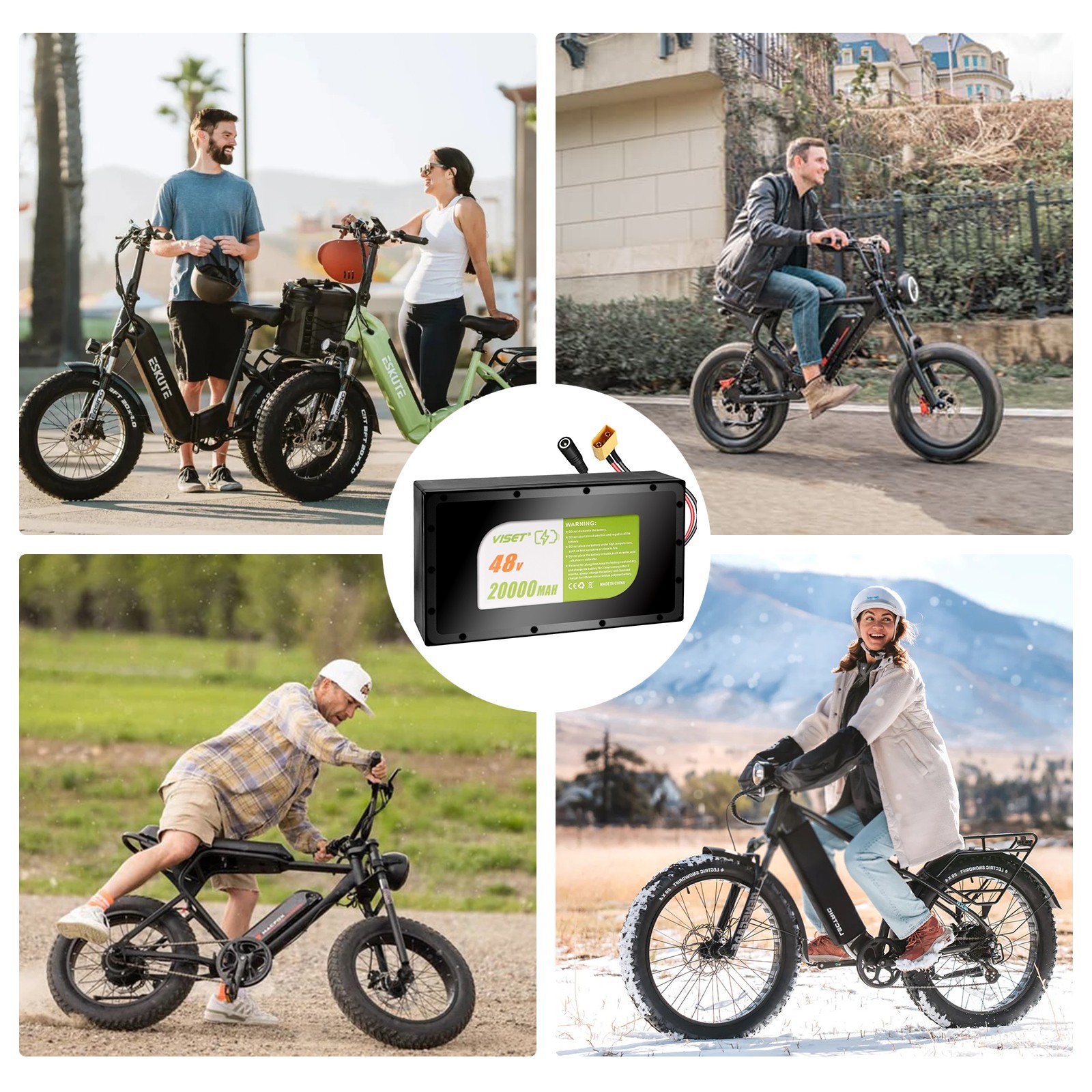 48V 20Ah Lithium ebike Battery for 200W-1200W ebike Bicycle Electric Scooter 30A
