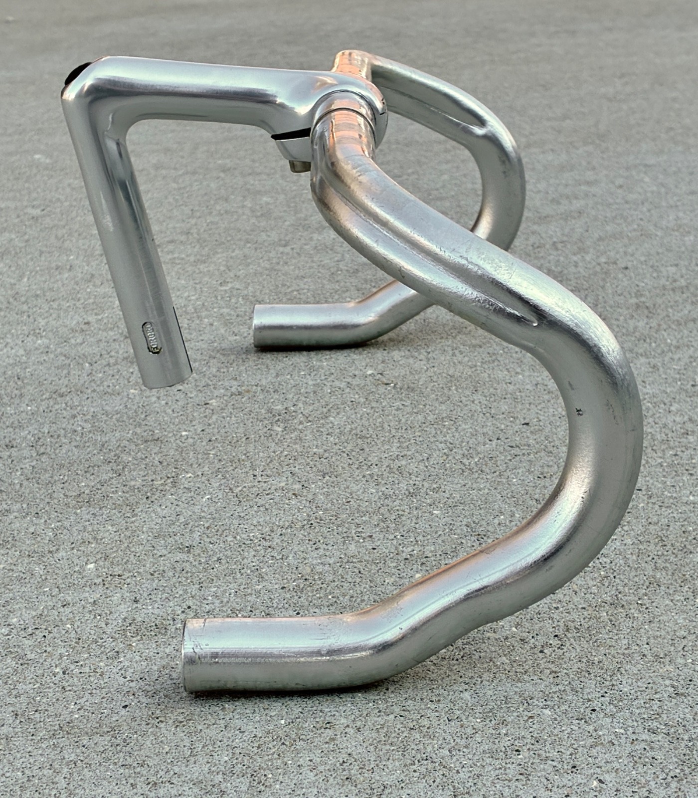 Vintage 3TTT Forma 42cm Handlebar and 11cm 3TTT Stem Italy Silver Ergo Classic