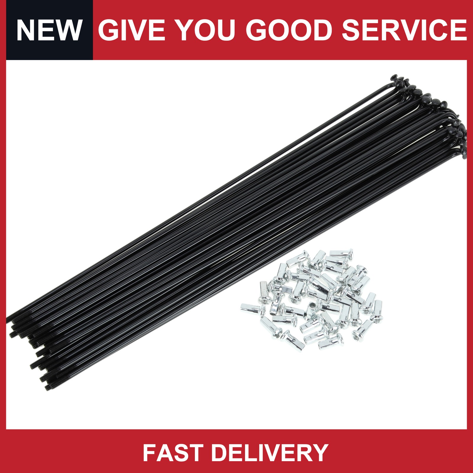 1Set 12G 245mm Length Bicycle Spokes Nipple Carbon Steel Black Universal New