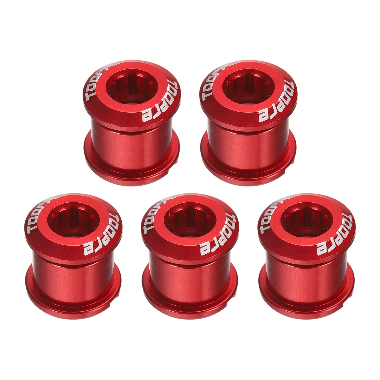 5pcs Double Chain Ring Bolts M8 Aluminum Alloy Bike Chainwheel Screws Red