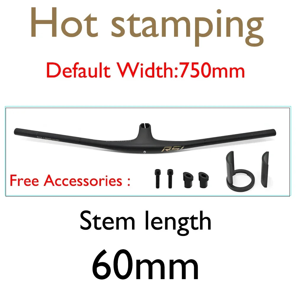 Full Carbon MTB Cockpit Integrated Handlebar 13° Stem 70/80/90mm * 750mm
