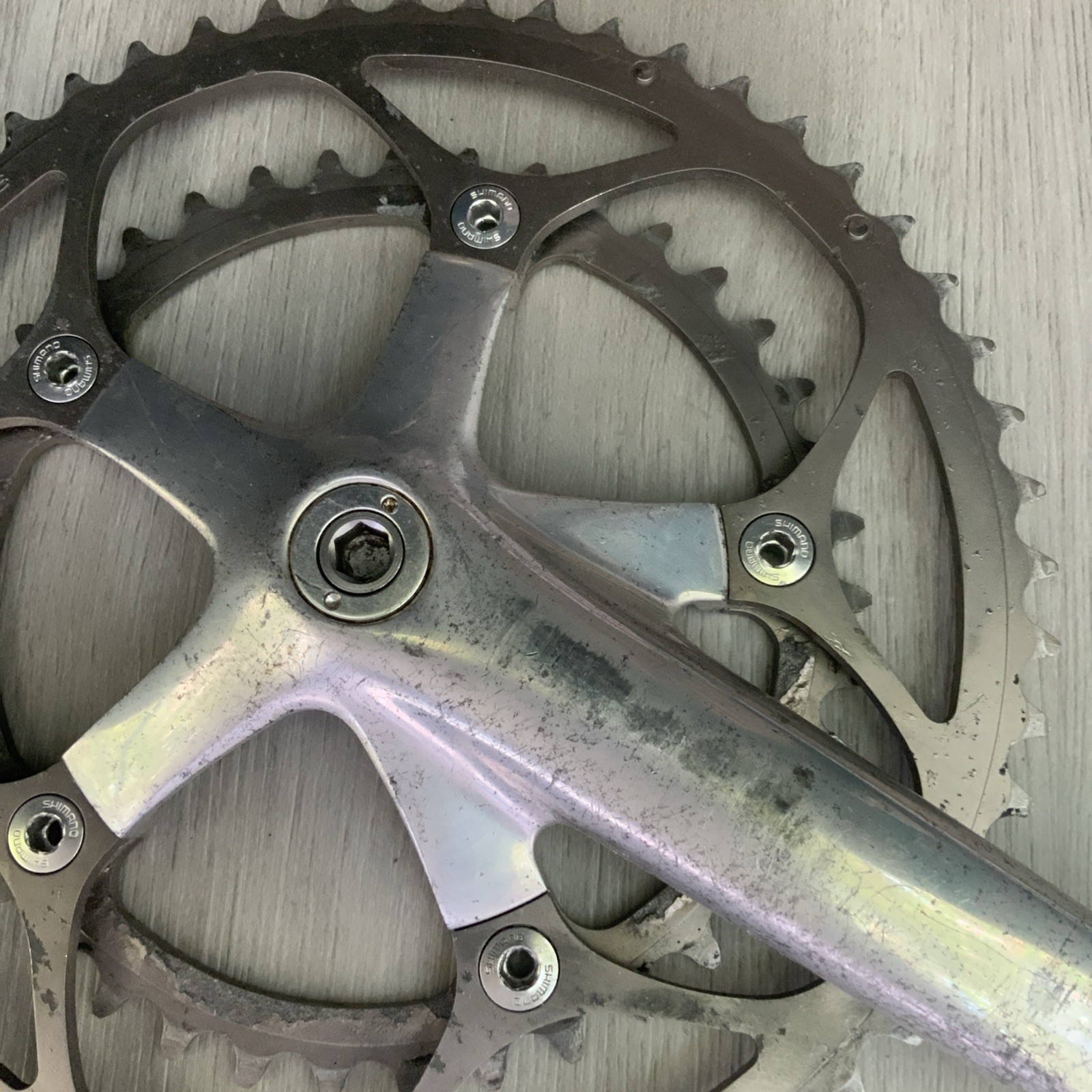 SHIMANO DURA ACE CRANKSET 7700 DOUBLE 172.5 MM ARMS 53-39 TOOTH OCTALINK