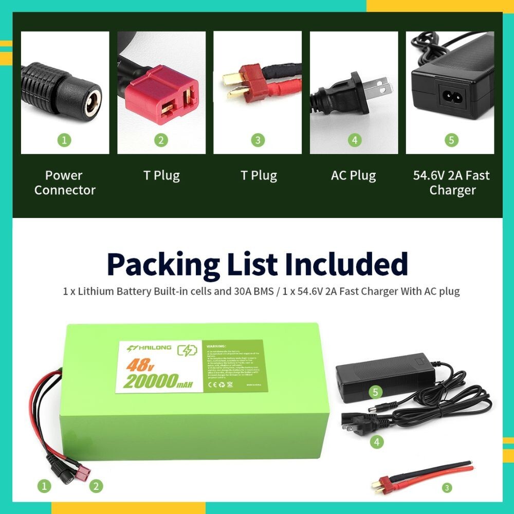 36V 48V 52V Electric Bike Battery Lithium Battery ebike Battery Pack
