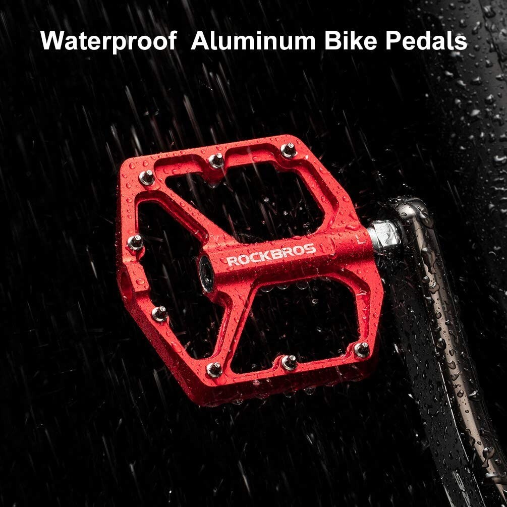 ROCKBROS MTB Bike Pedals 9/16″ Aluminum Alloy Sealed Bearing Flat Cycling Pedal