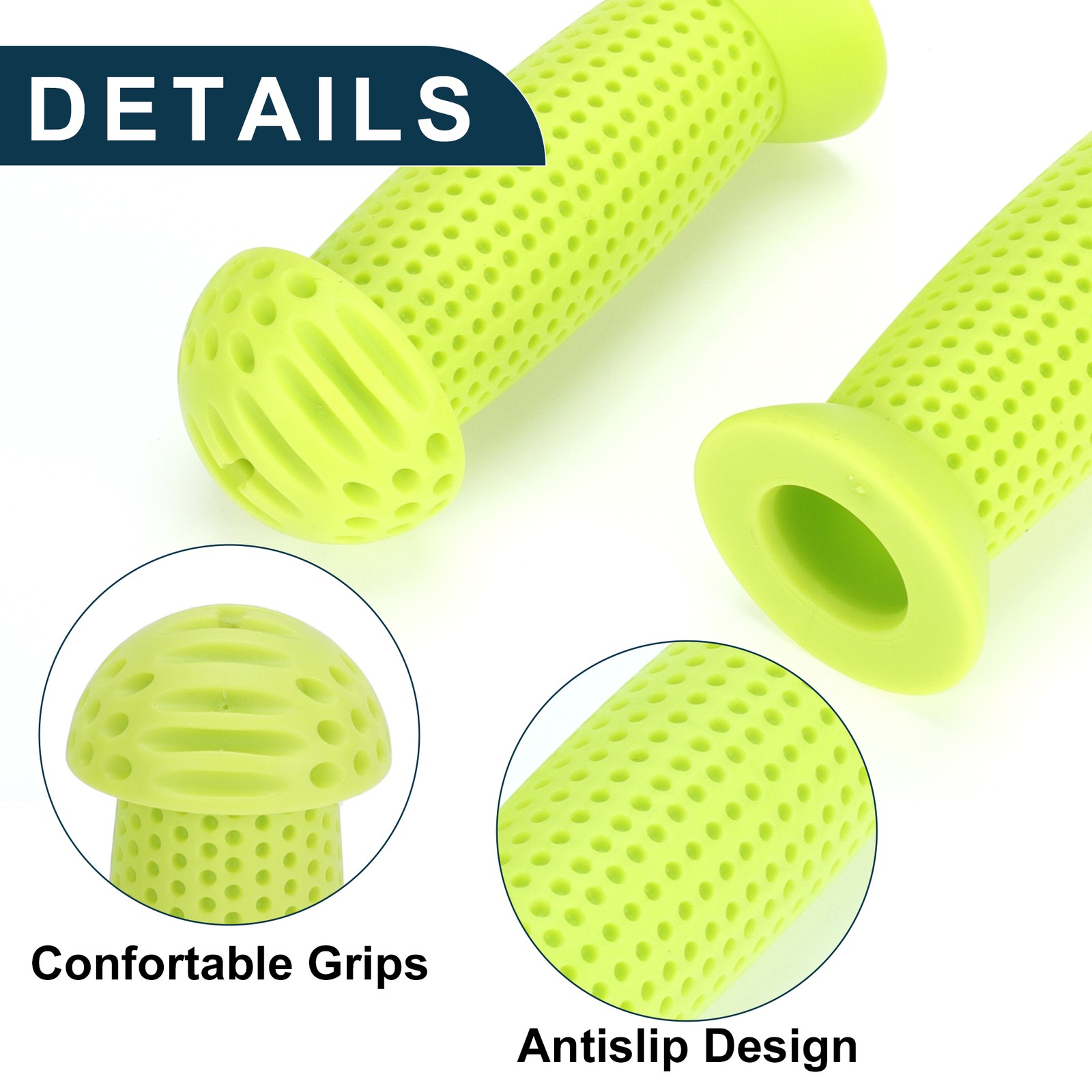 1 Pair Green Bike Handlebar Grips Cover 100mm Soft MTB End Grips Protector