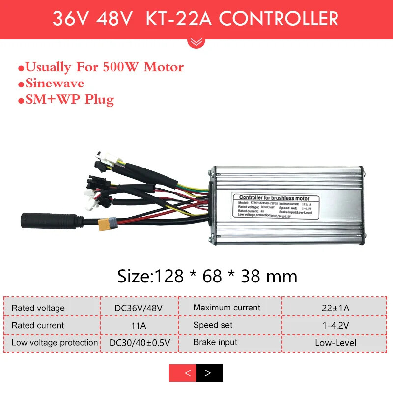 E-bike Controller 36V 48V 250W-1500W Controller for Electric Bike Conversion Kit