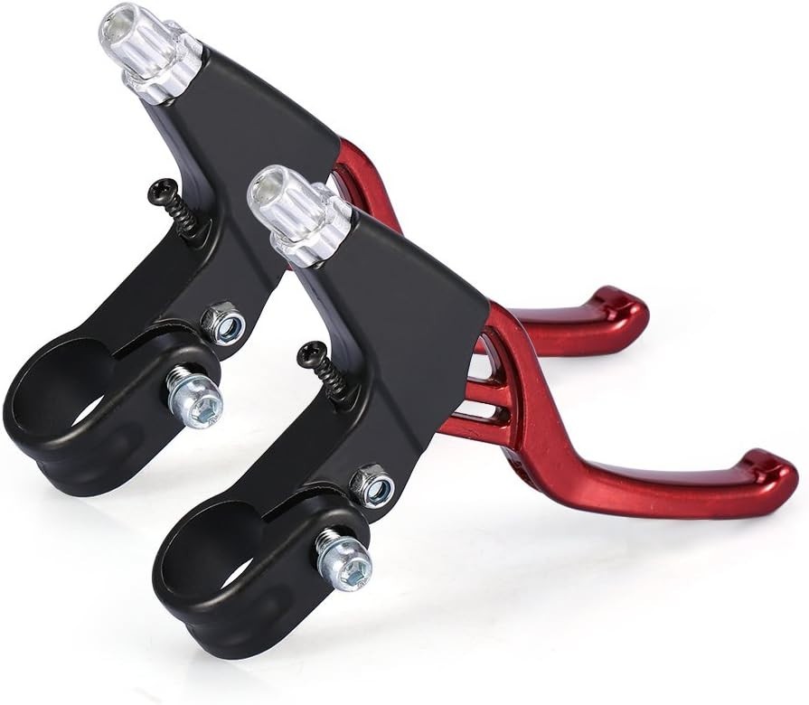 Ambidextrous Bicycle Brake Handle Set – Automatic Restoration – 6.3 inch – Red