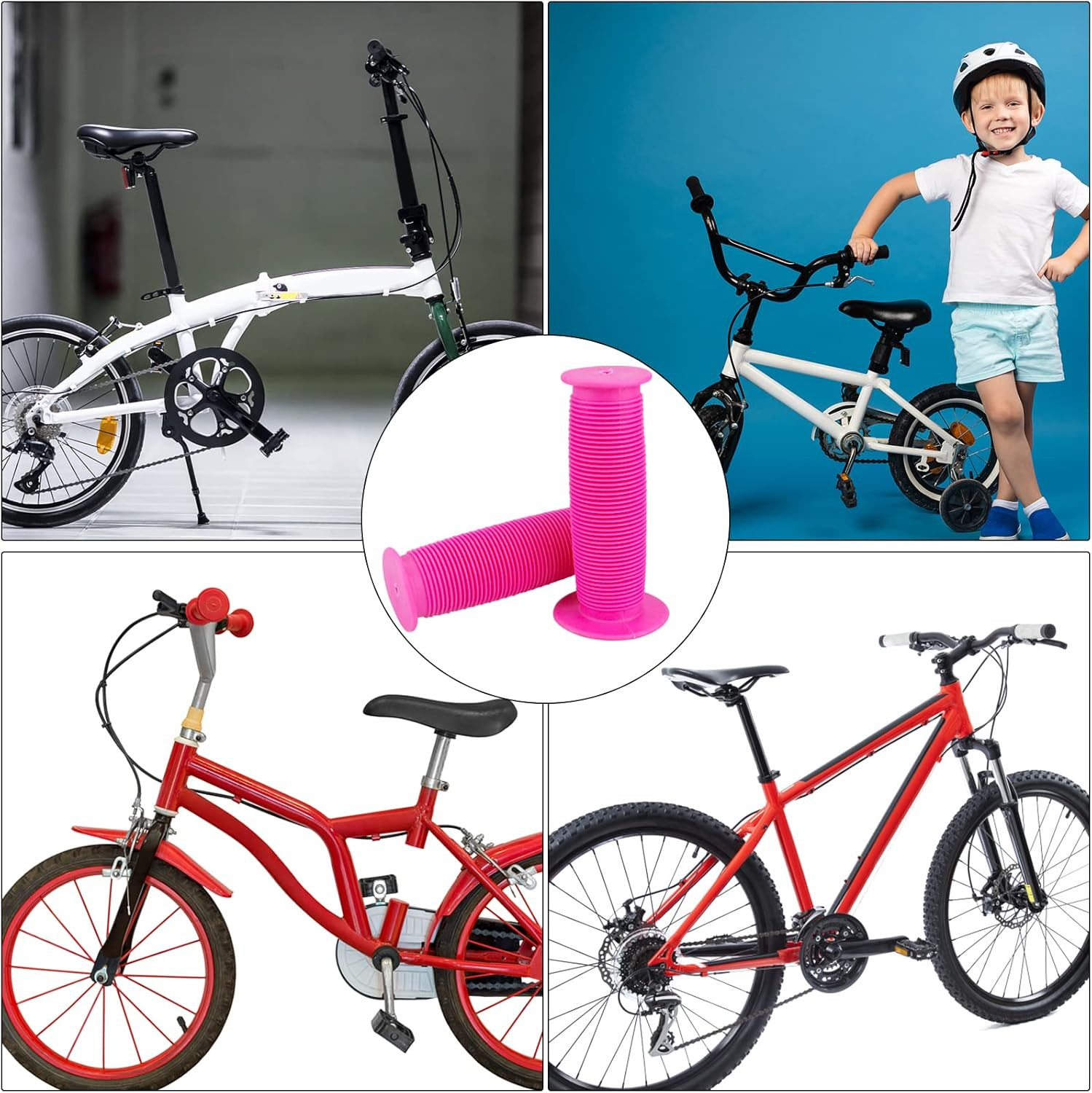 2 Pair Mini Kids Bike Handlebar Grips Non-Slip Soft Rubber Short Bicycle Grips