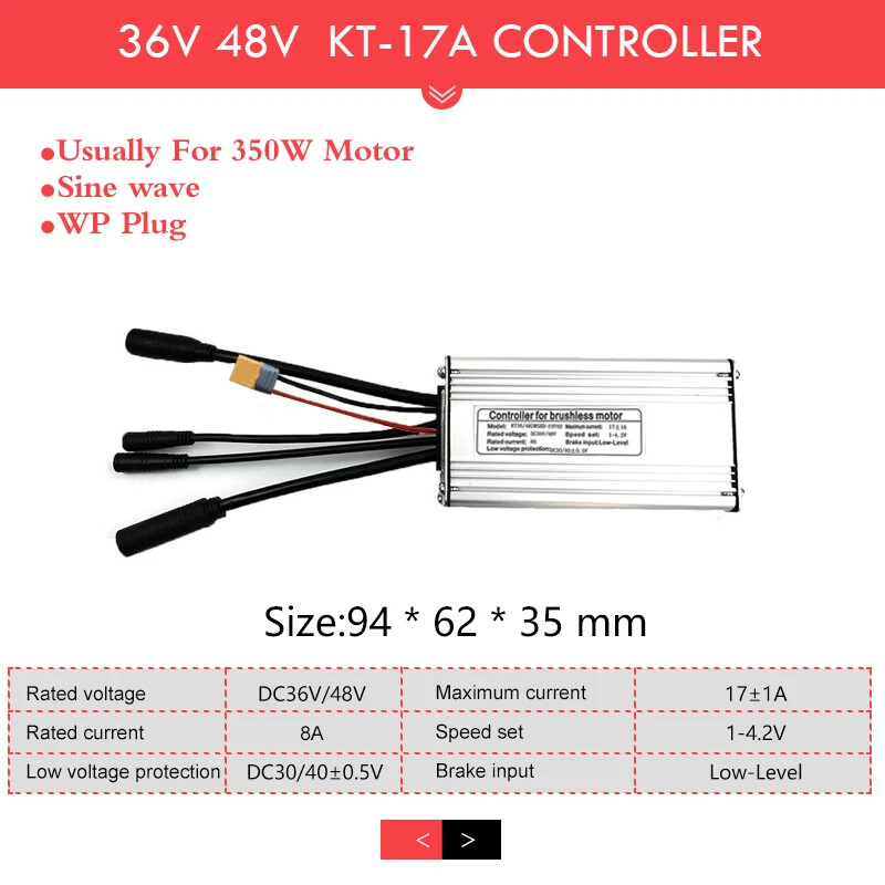 Electric Bicycle Controller 36V 48V 250W-1500W Waterproof Brushless Controller