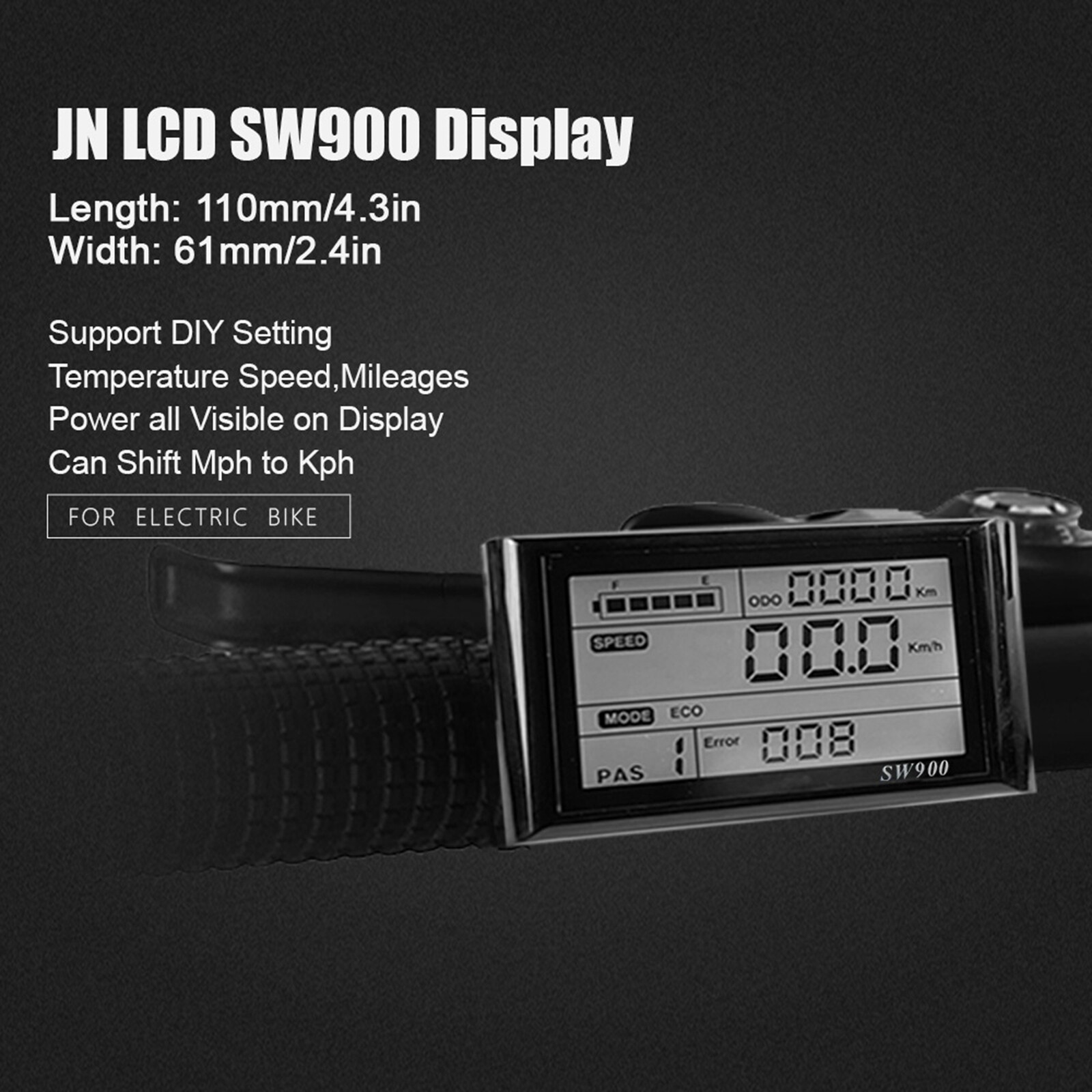 SW900 EBike LCD Display Meter / Control Panel 24V-72V for E-Bike Electric Bike