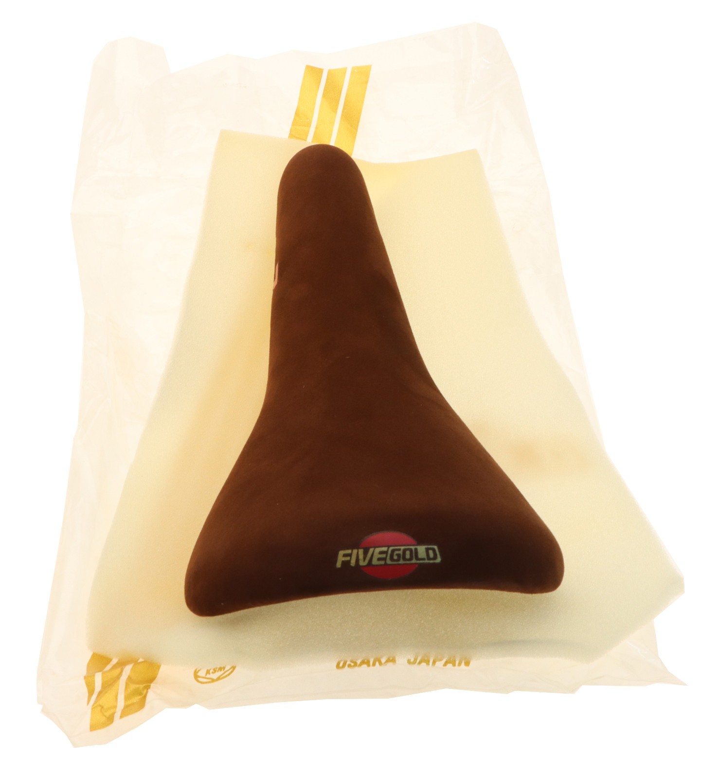 Kashimax Five Gold 7P Saddle NJS 30mm Rails Brown Suede Leather NEW NOS