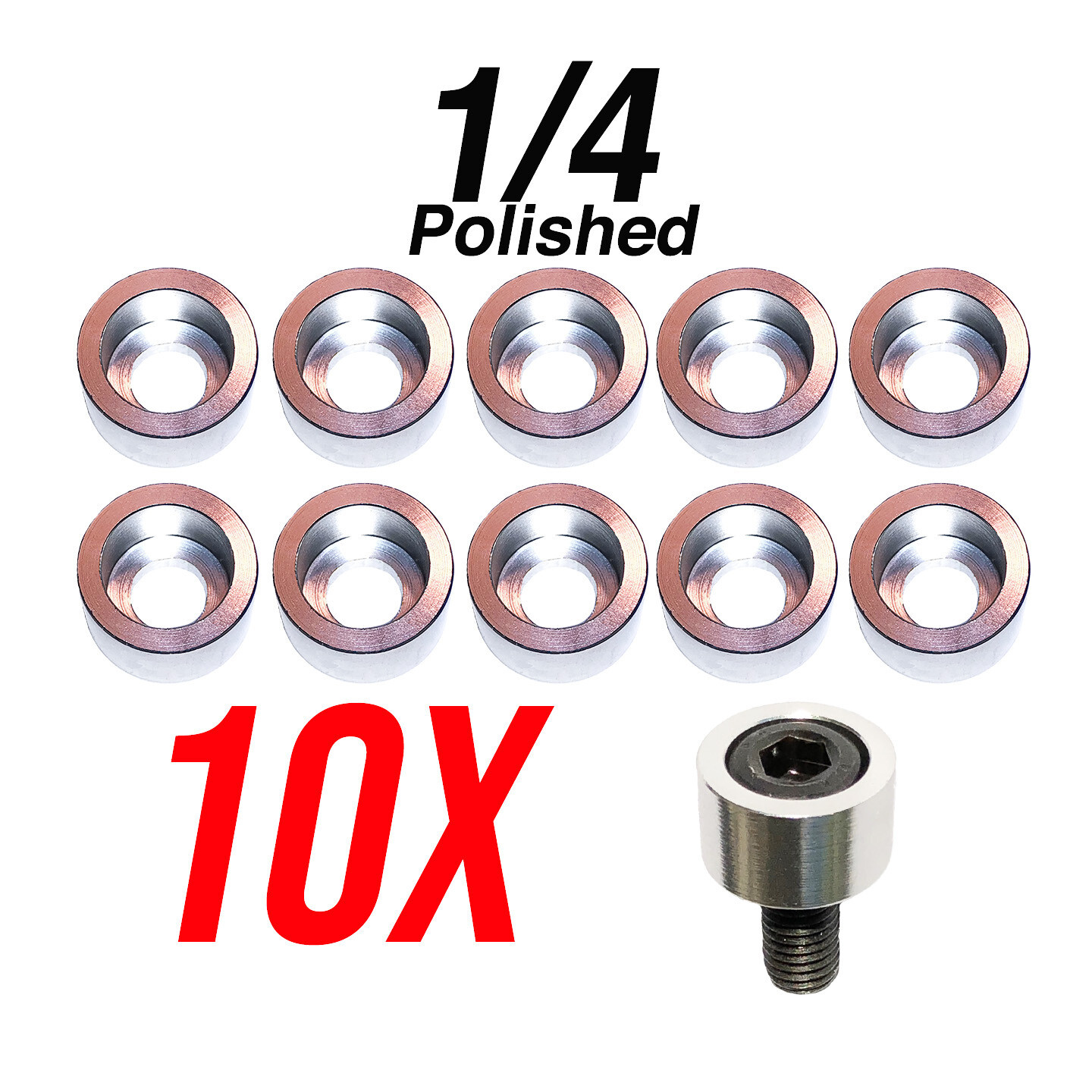 Hex Head Allen Bolt Cup 10X Washers Engine Dress up Hex Red Blue 1/4″ 5/16″ 3/8″