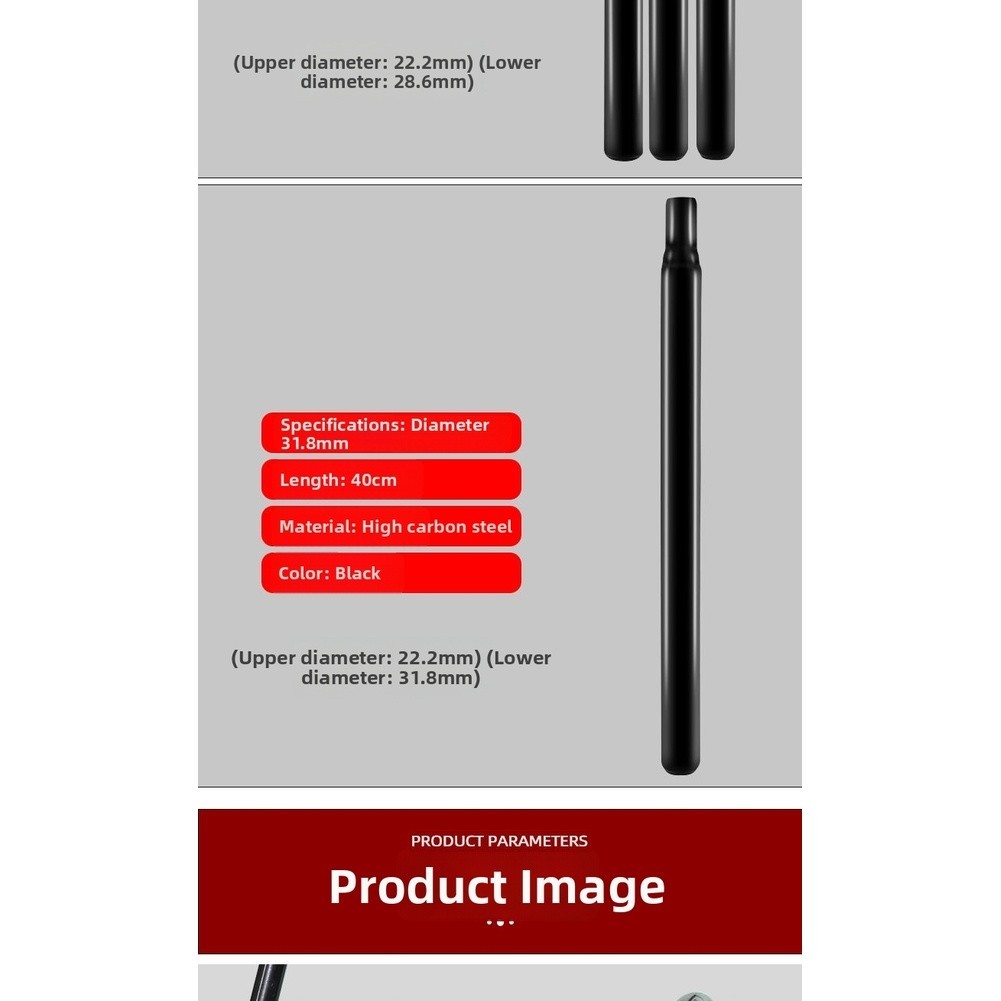 High Carbon Steel Bike Seatpost for Fixie and For Youth Bikes 25.4mm to 31.8mm