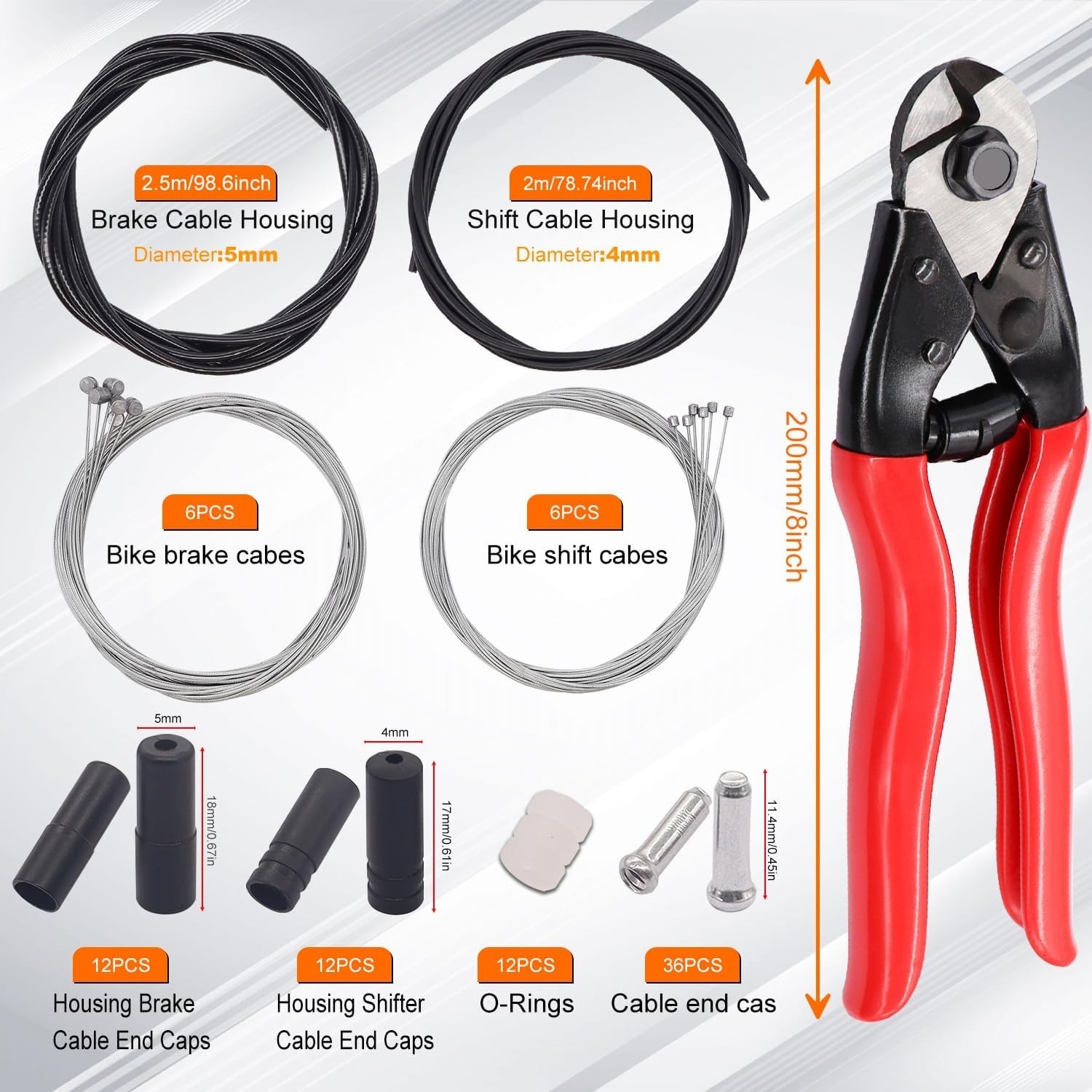 Complete Bike Cable Kit – Stainless Steel Cutter, Brake & Shift Cables Included