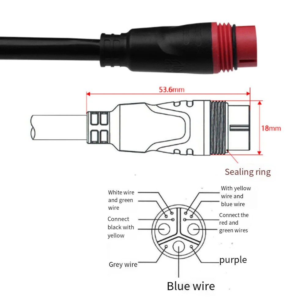 Ebike Female Cable for Bafang G062 G060 G090 Hub Motor Electric Bicycle Hub