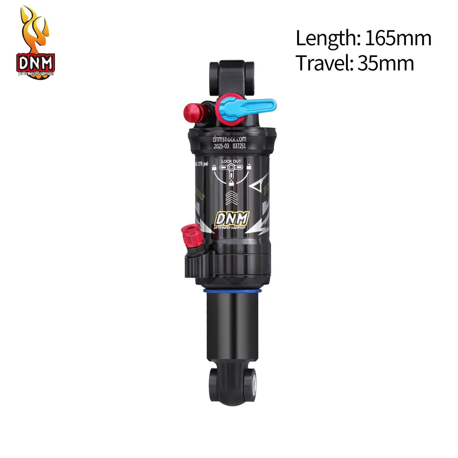 DNM AO-39RC Dual Air Shock Mountain Bike Rear Shock 3-Step Lockout 165/190/200mm