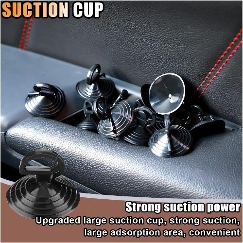 24PCS PVC Sunshade Suction Cups, Windshield Shade Pull Ring Hooks Color: Black