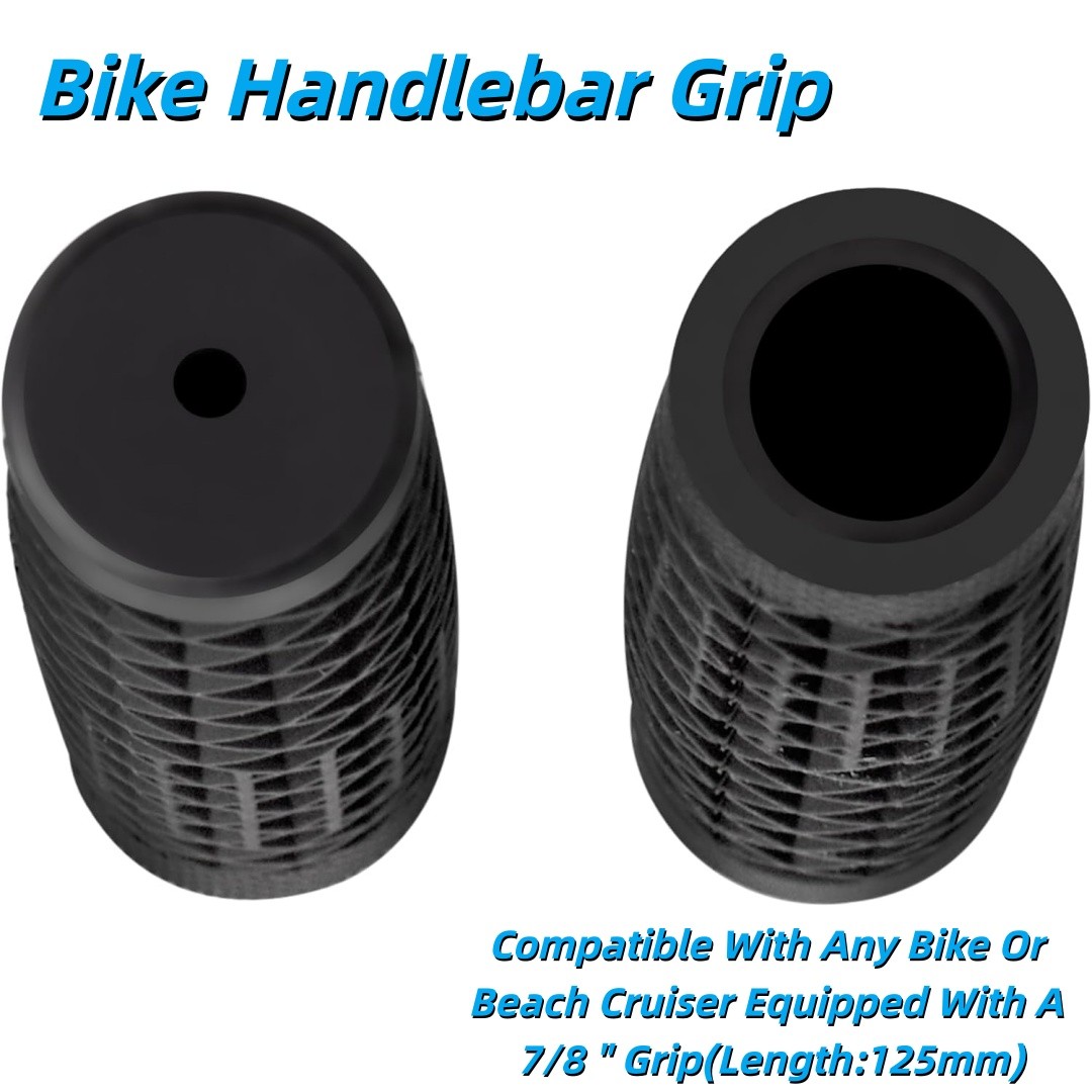 1 Pair Bike Grip For Beach Cruisers & Bicycle Featuring 7/8″ Handlebar Black US