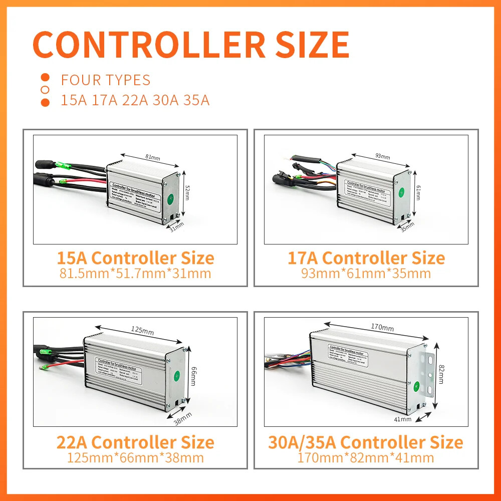 E-bike Controller 36V/48V/52V Voltage 250W-1500W Electric Bicycle Controller