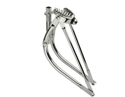 Heavy Duty Steel Plated 1″ Threaded Springer 20″ Bent Spring Fork 1″ Chrome Bike