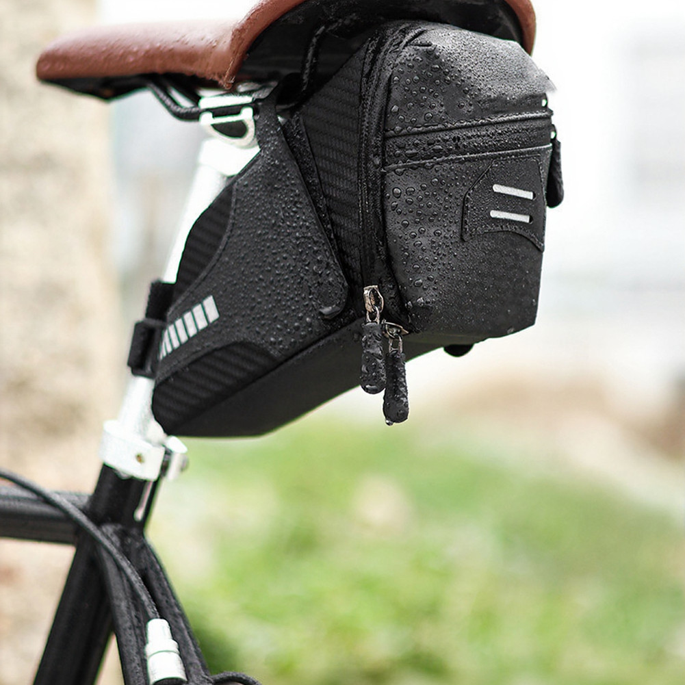Reflective Black Bike Under Seat Bag 22x13x10cm Fits Pump Wallet Patch Kit