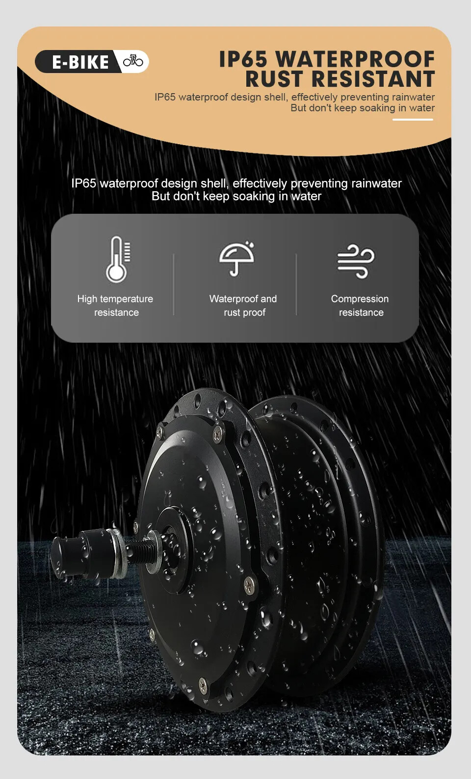 36V/48V 250W 350W 500W E-bike Front Drive Rear Rotate Cassette Hub Motor Wheel