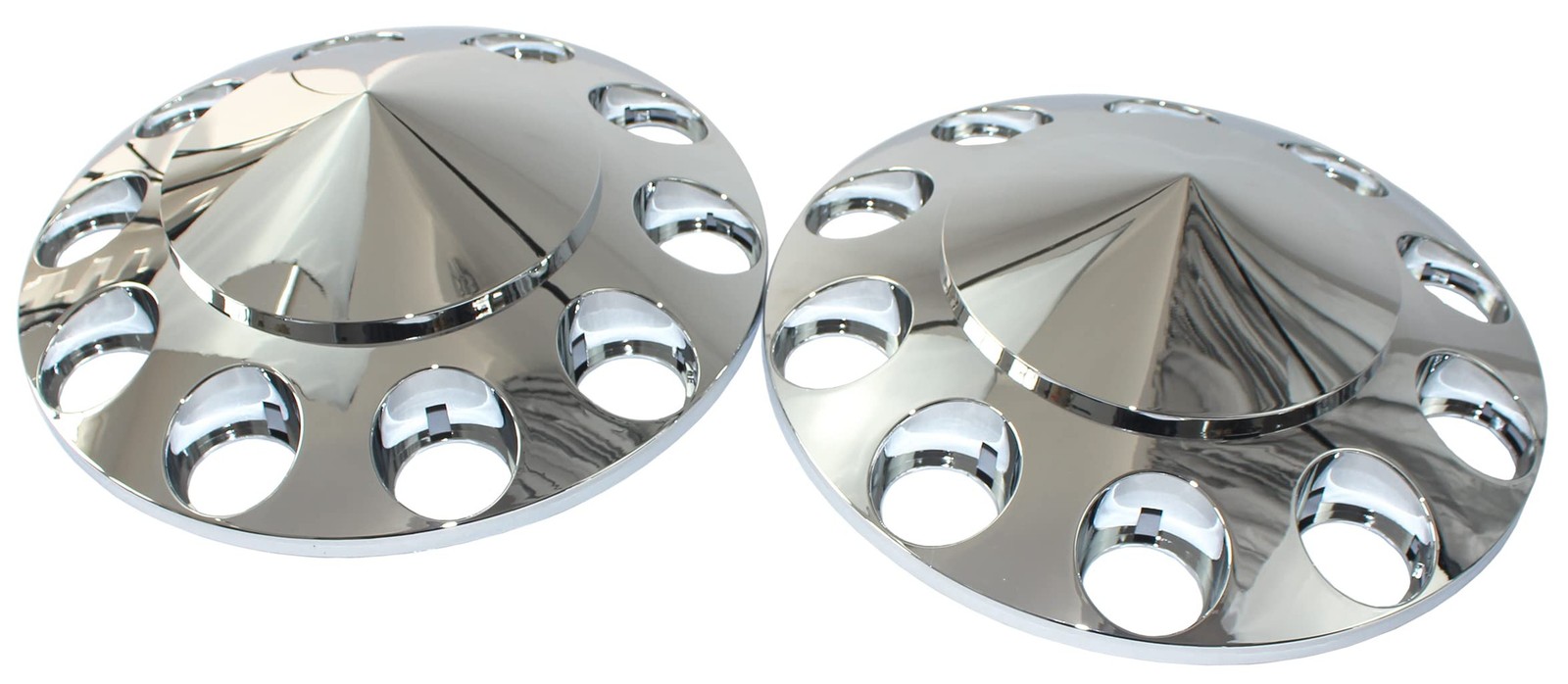 Chrome ABS Plastic Front Hub Caps Wheel Axle Covers with 33 mm Screw on Lug N…