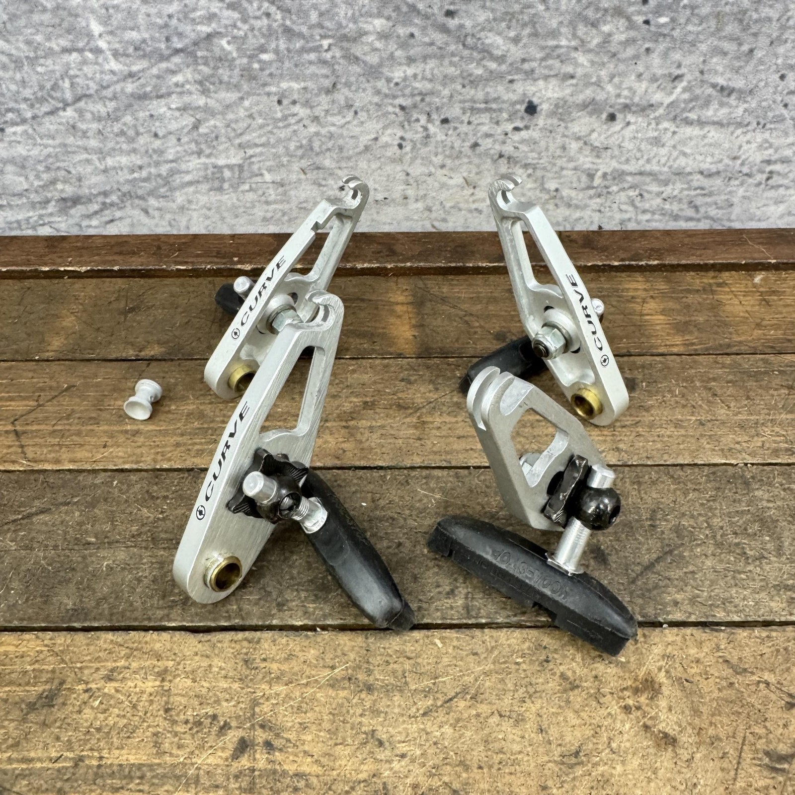 Vintage Curve Racing Cantilever Brake Set PARTS Silver Arms MTB Bike