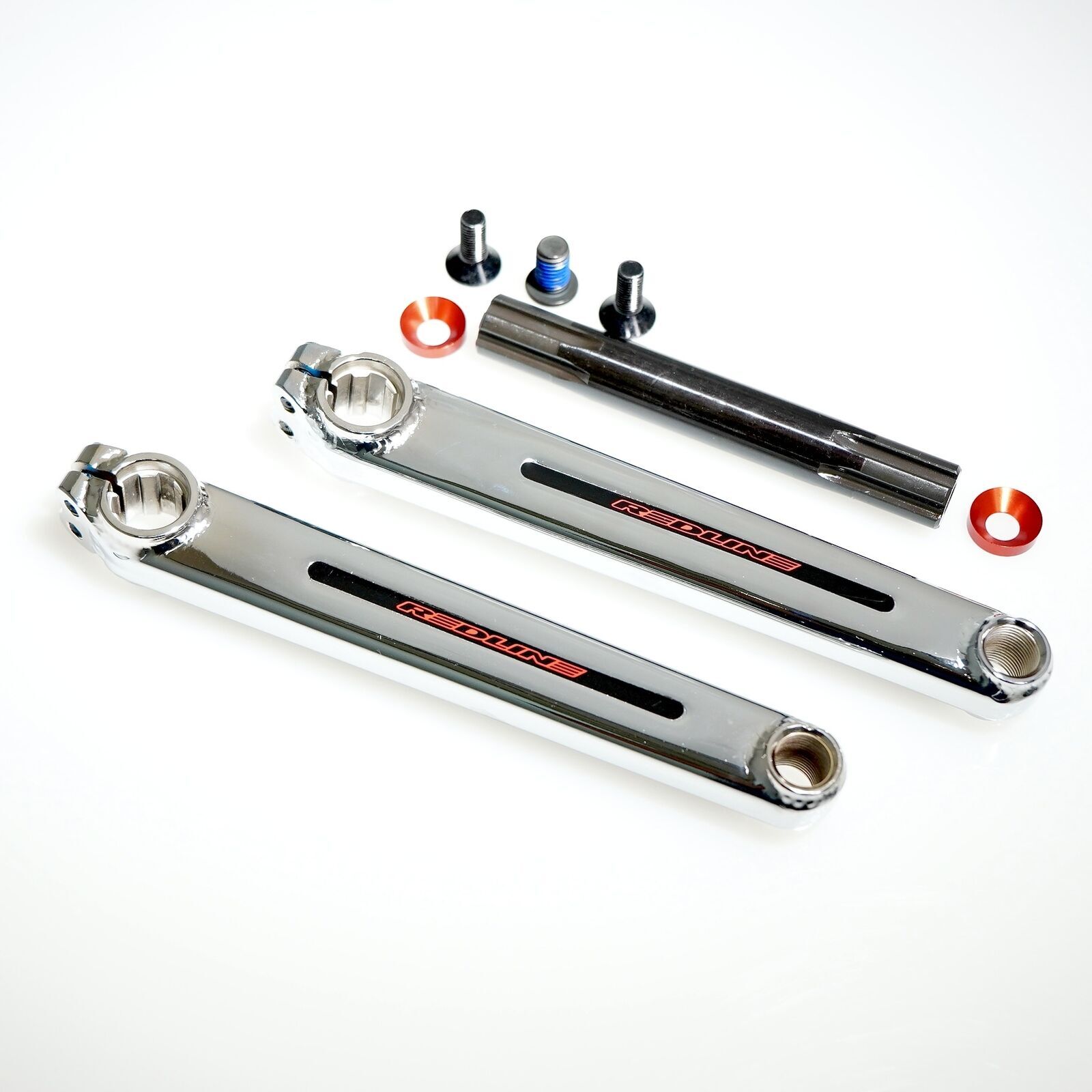REDLINE FLIGHT Cranks BMX Crank Arms 175mm BMX 3-piece Cranks Chrome_Old School